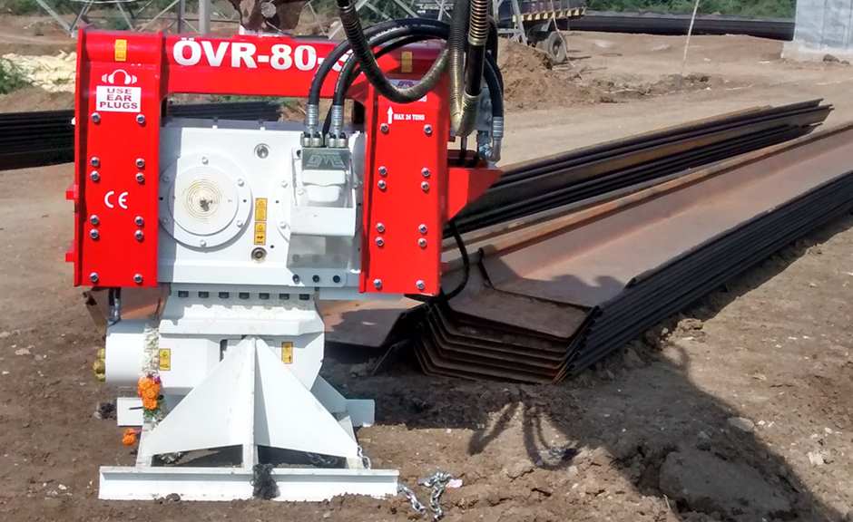 Excavator Mounted Vibro Hammer OVR 80 S in India Project